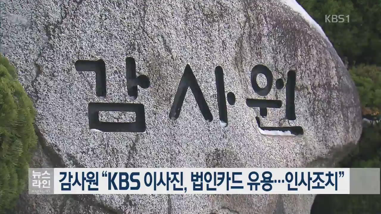 감사원 “KBS 이사진, 법인카드 유용…인사조치”