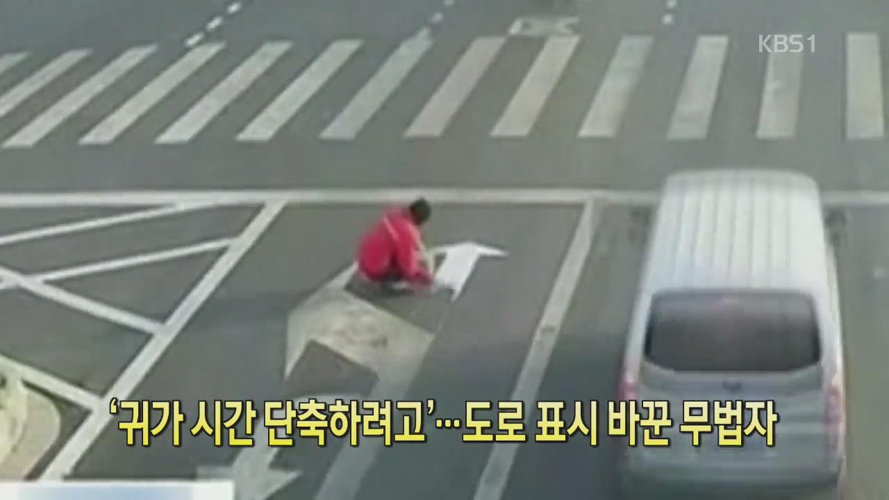 [디지털 광장] ‘귀가 시간 단축하려고’…도로 표시 바꾼 무법자