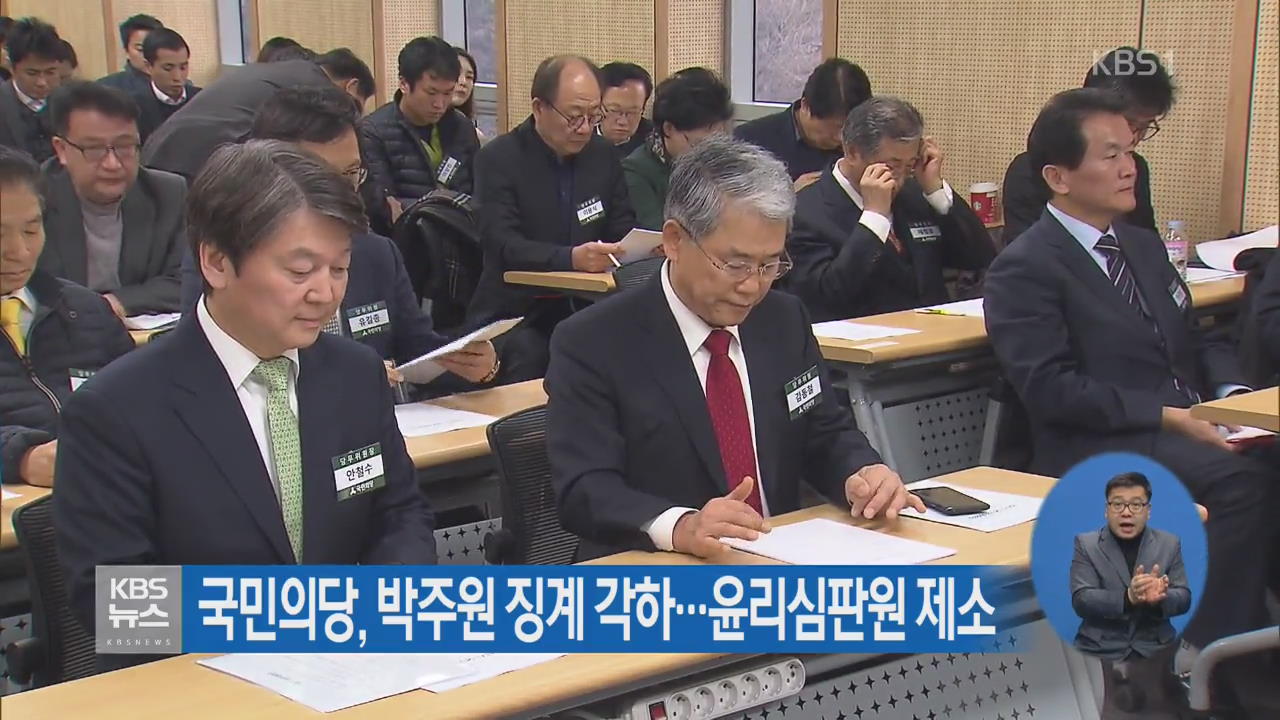 국민의당, 박주원 징계 각하…윤리심판원 제소