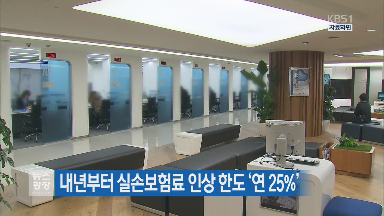 내년부터 실손보험료 인상 한도 ‘연 25%’