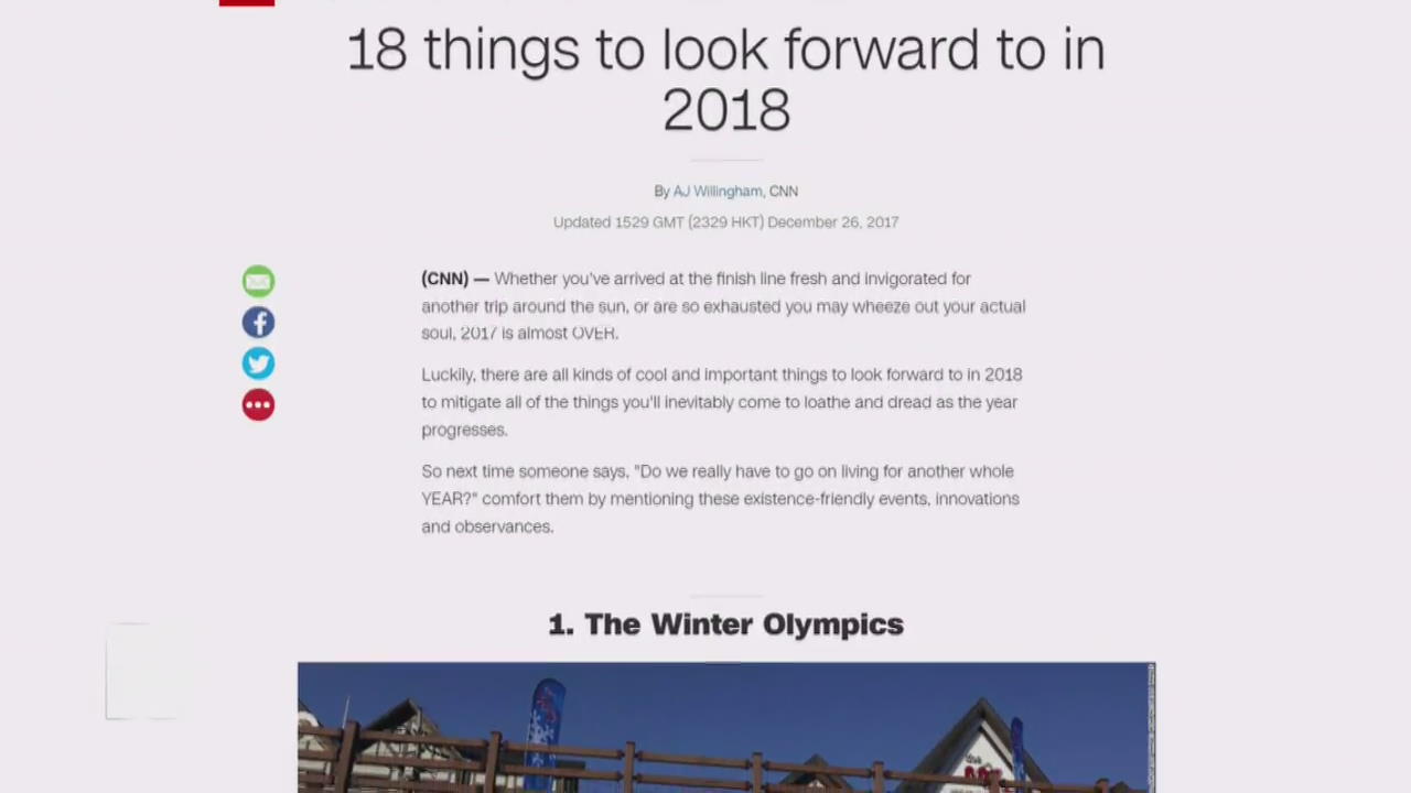 CNN “내년 가장 주목할 첫 이벤트는 평창동계올림픽”