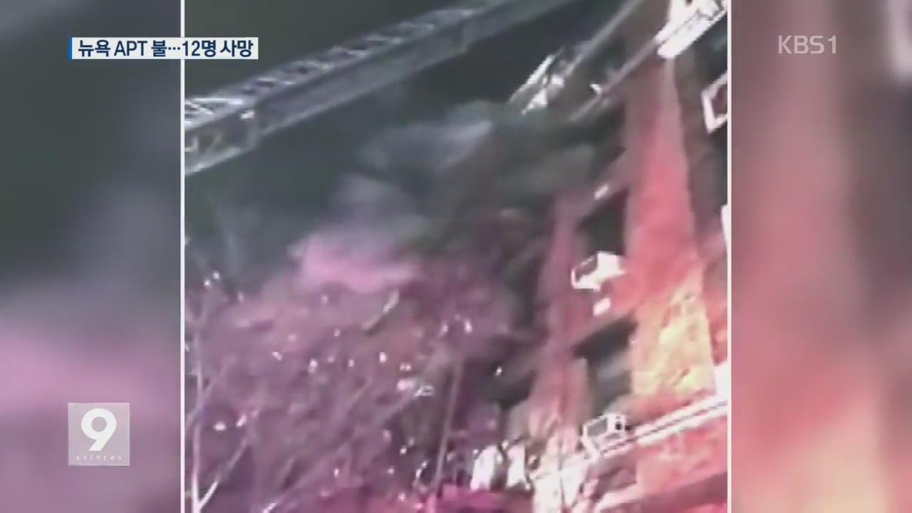 뉴욕 5층 아파트 화재…최소 12명 사망