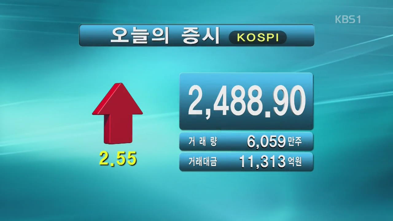 코스피 2,488.90 코스닥 823.38