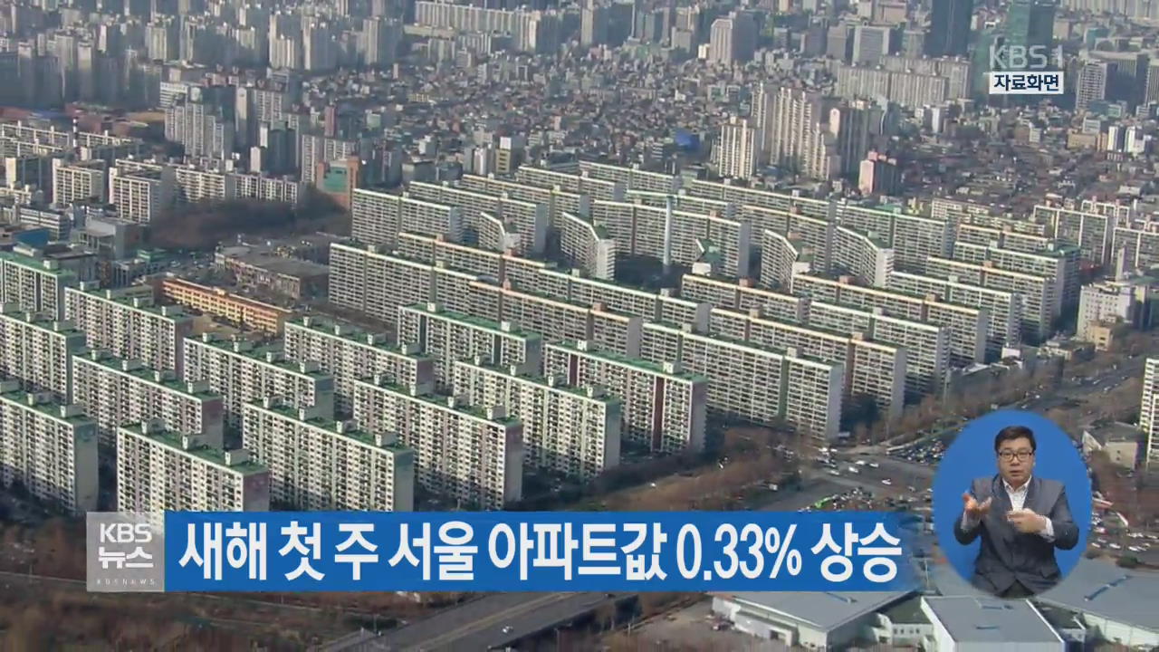새해 첫 주 서울 아파트값 0.33% 상승