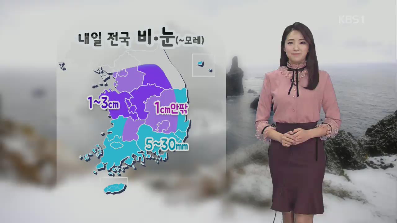 밤사이 눈·비 전국 확대…서울·경북 내륙 1cm ‘눈’