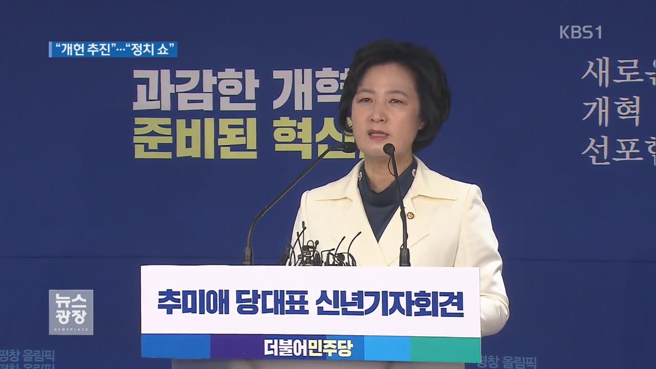 秋 “이달 내 개헌안 확정”…洪 “남북회담 정치쇼”