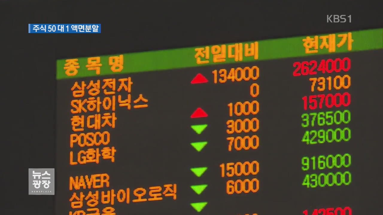 삼성전자 주식 50대 1 액면 분할…“거래 활성화”