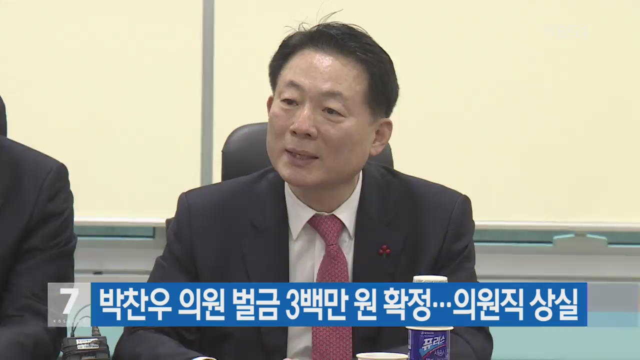 박찬우 의원 벌금 3백만 원 확정…의원직 상실