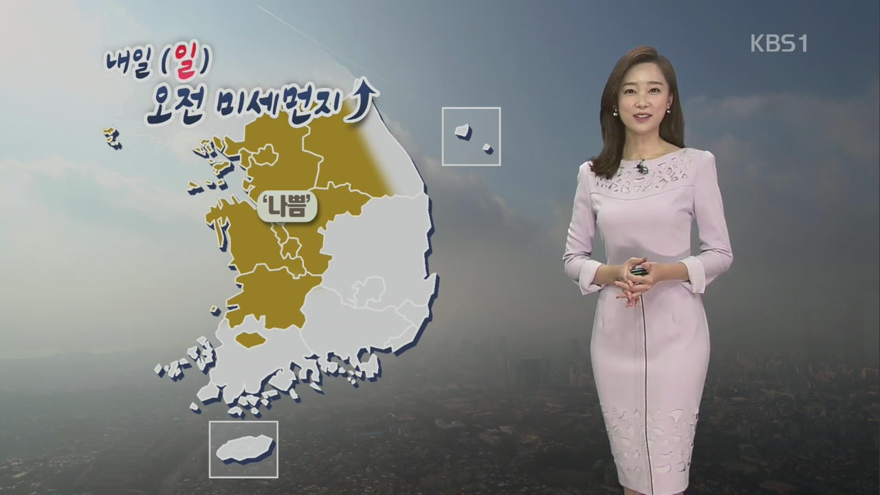 내일 오전 중부·전북 미세먼지 ‘나쁨’…밤부터 비