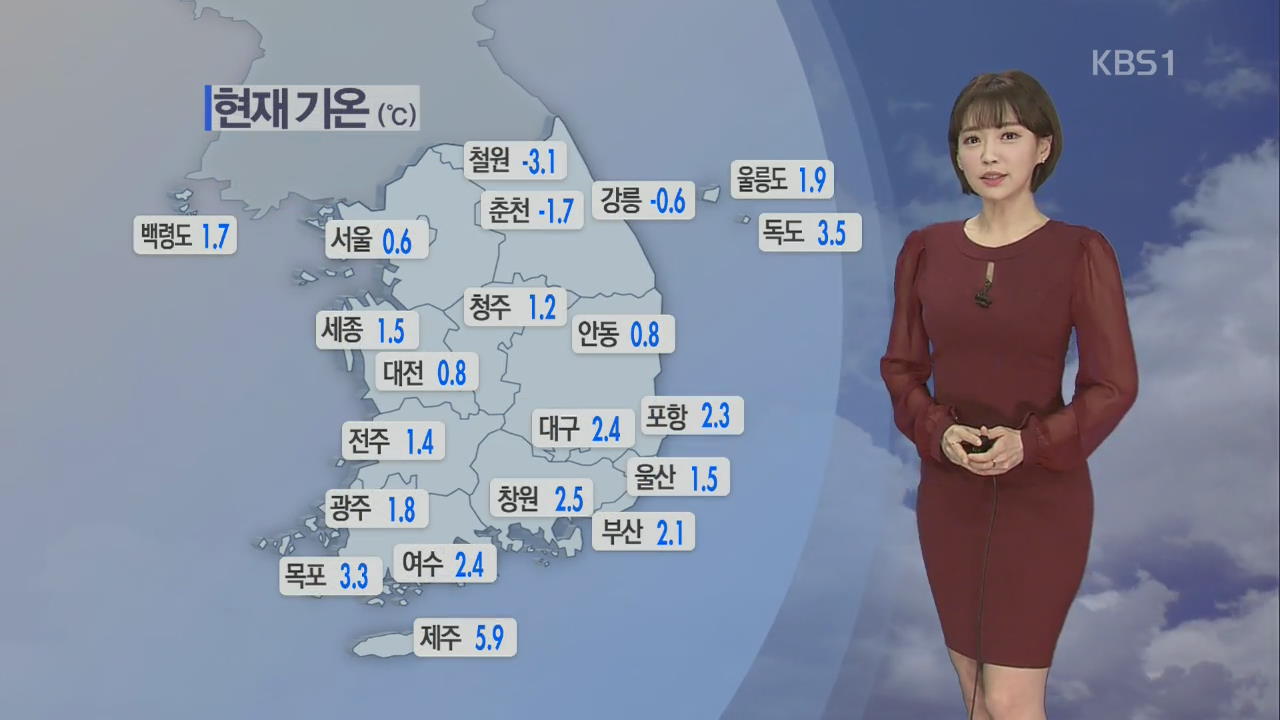 출근길 ‘쌀쌀’, 일교차 주의…밤부터 중서부 미세먼지↑