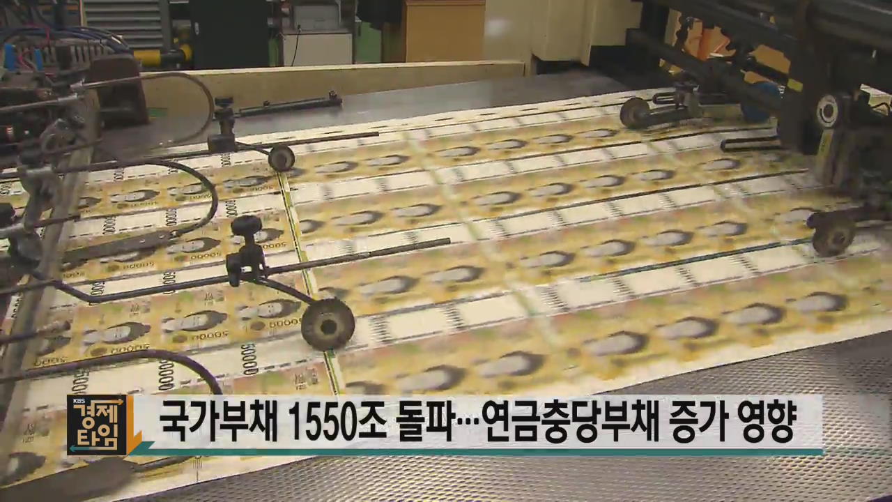 국가부채 1550조 돌파…연금충당부채 증가 영향