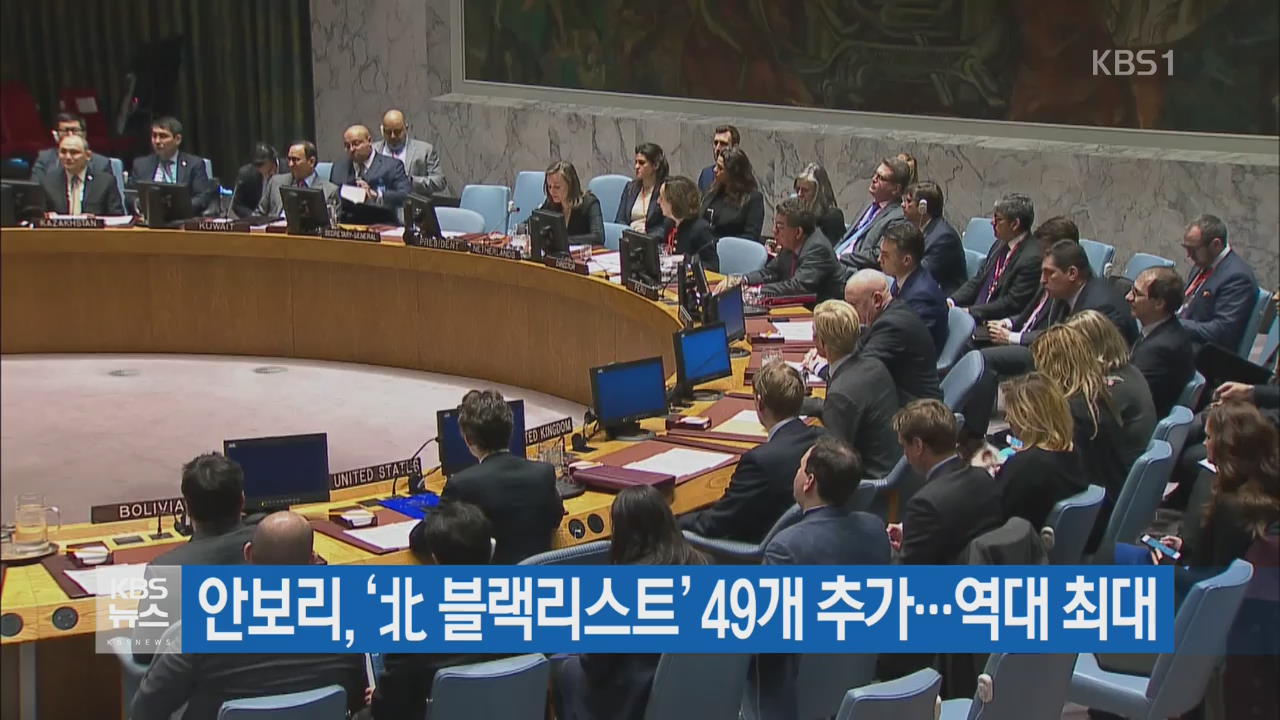 안보리, ‘北 블랙리스트’ 49개 추가…역대 최대