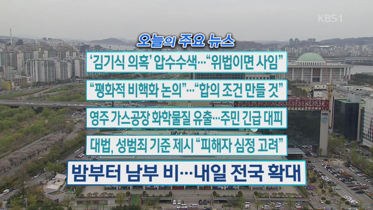 [오늘의 주요뉴스] ‘김기식 의혹’ 압수수색…“위법이면 사임” 외