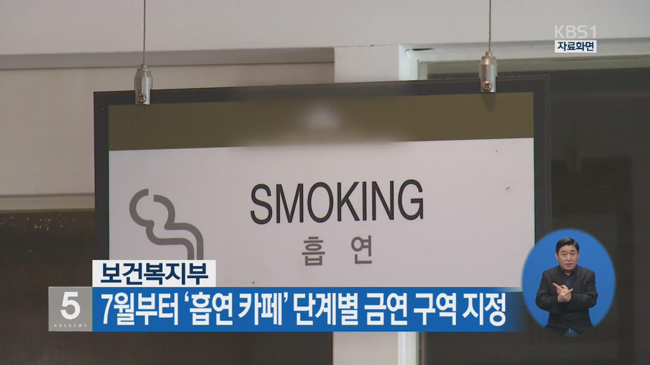 7월부터 ‘흡연 카페’ 단계별 금연 구역 지정
