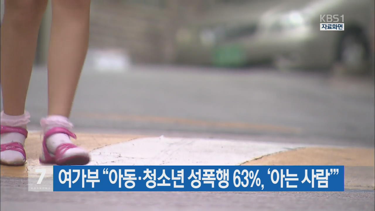 여가부 “아동·청소년 성폭행 63%, ‘아는 사람’”