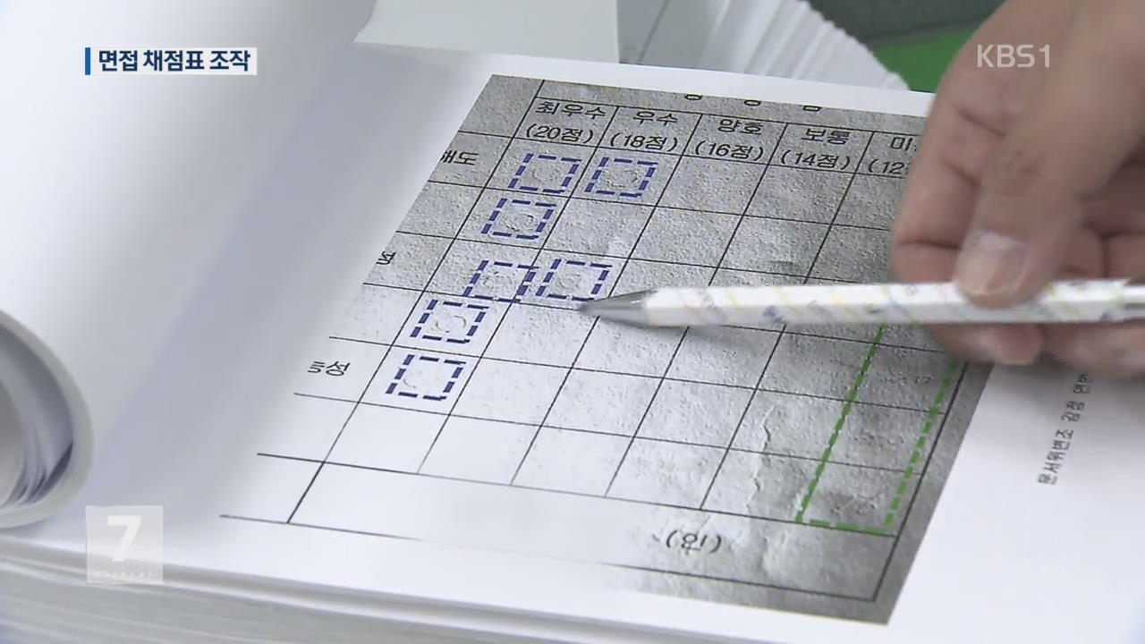 군수까지 낀 공단 채용 비리…면접 채점표 조작