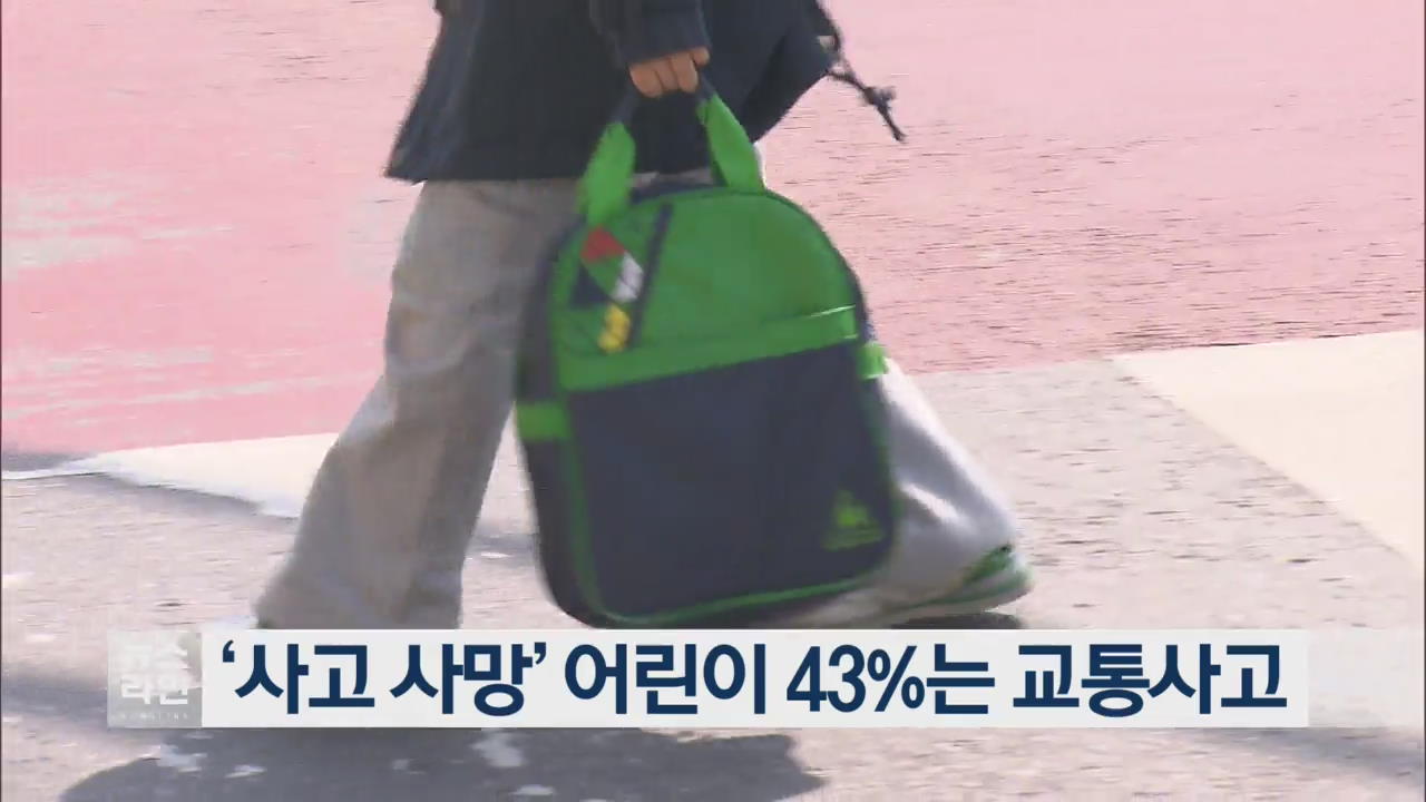 ‘사고 사망’ 어린이 43%는 교통사고