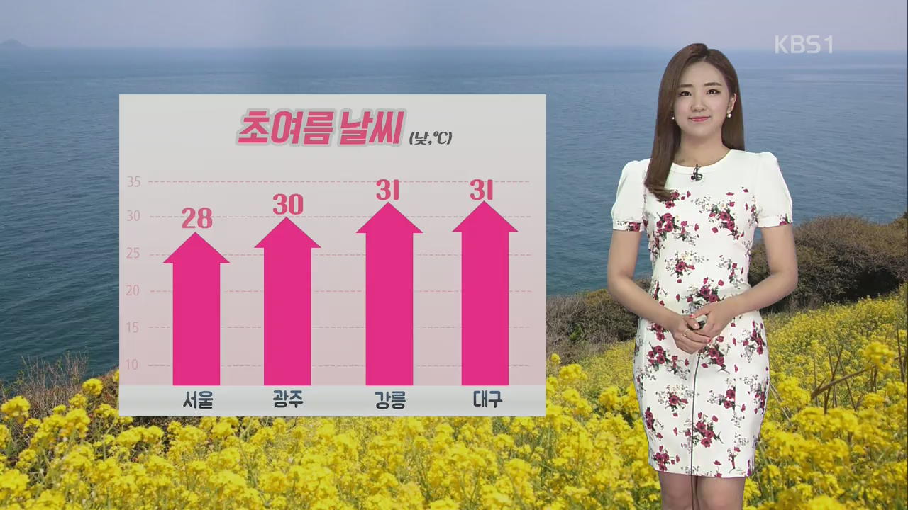 [날씨] 낮 30도 안팎 더위…내일부터 전국 비