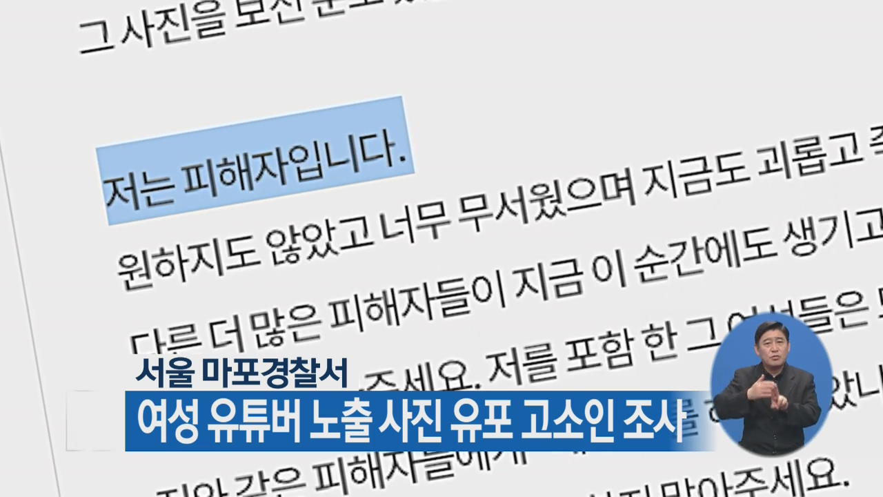 서울 마포경찰서, 여성 유투버 노출 사진 유포 고소인 조사