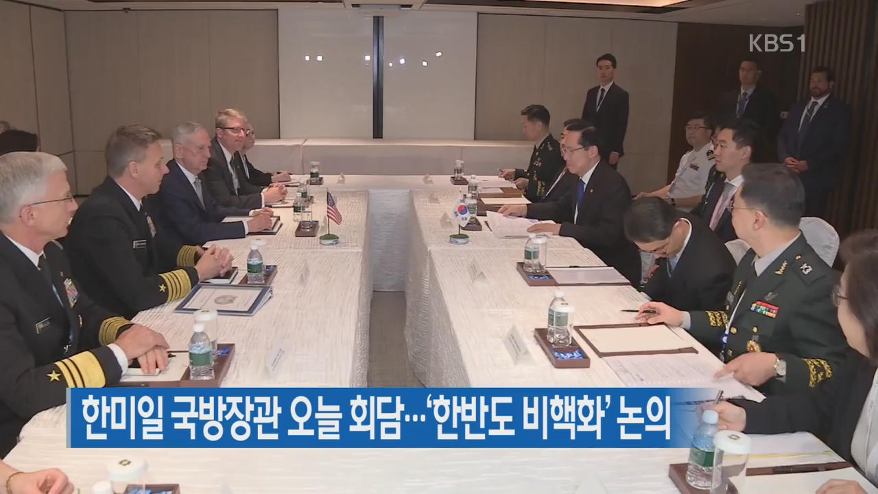 한미일 국방장관 오늘 회담…‘한반도 비핵화’ 논의