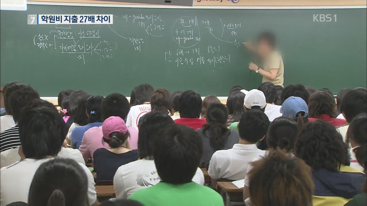 배움도 ‘빈부격차’…소득 따라 학원비 27배