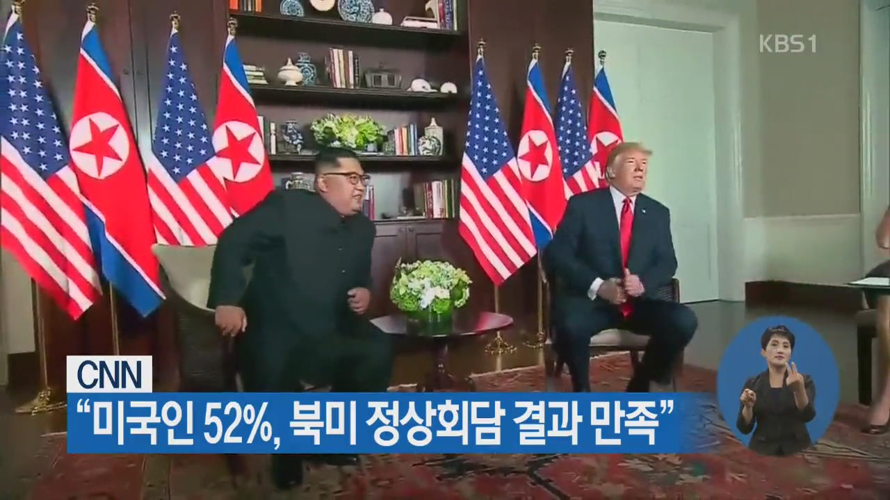 CNN “미국인 52%, 북미 정상회담 결과 만족”