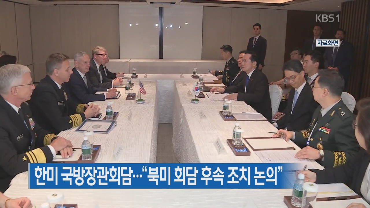 한미 국방장관회담…“북미 회담 후속 조치 논의”
