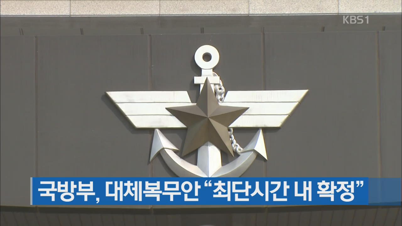 국방부, 대체복무안 “최단시간 내 확정”