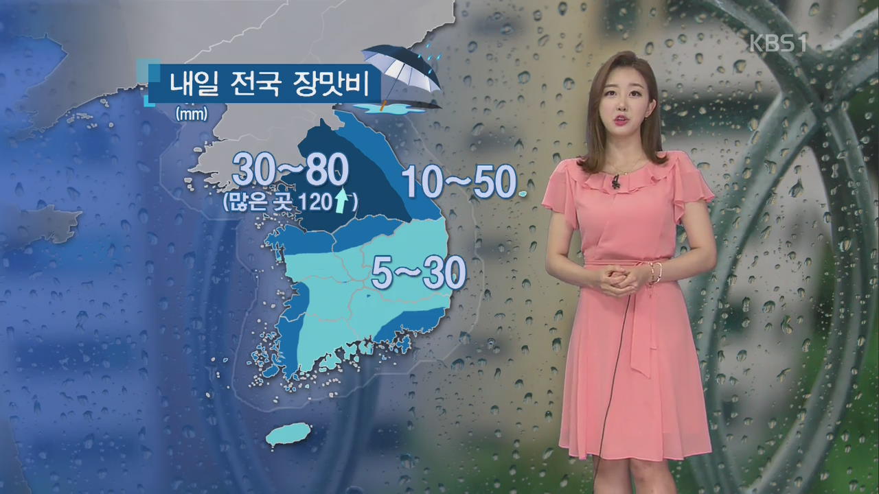 [날씨] 내일 전국 장맛비…경기·영서북부, 최고 120mm 이상 비