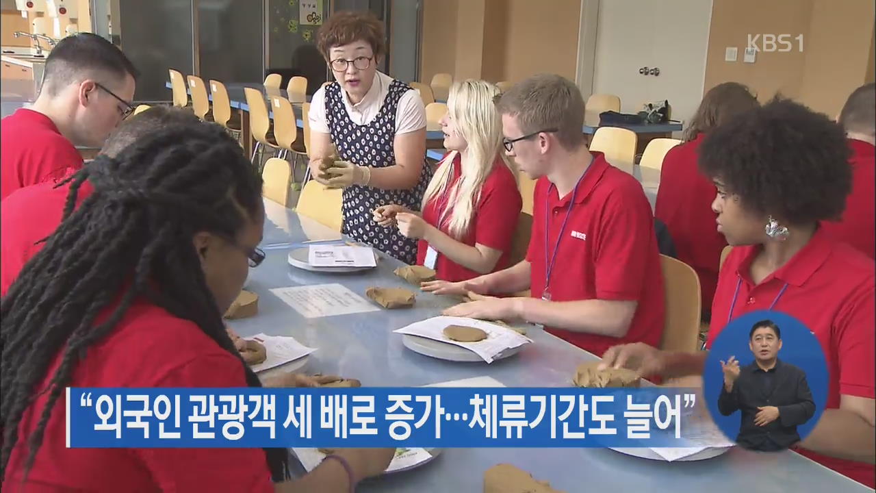 “외국인 관광객 세 배로 증가…체류기간도 늘어”