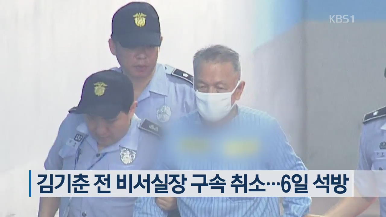 김기춘 전 비서실장 구속 취소…6일 석방