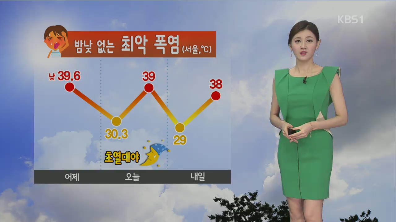 [날씨] 오늘도 밤낮 없는 ‘극한 폭염’…서울 한낮 39도