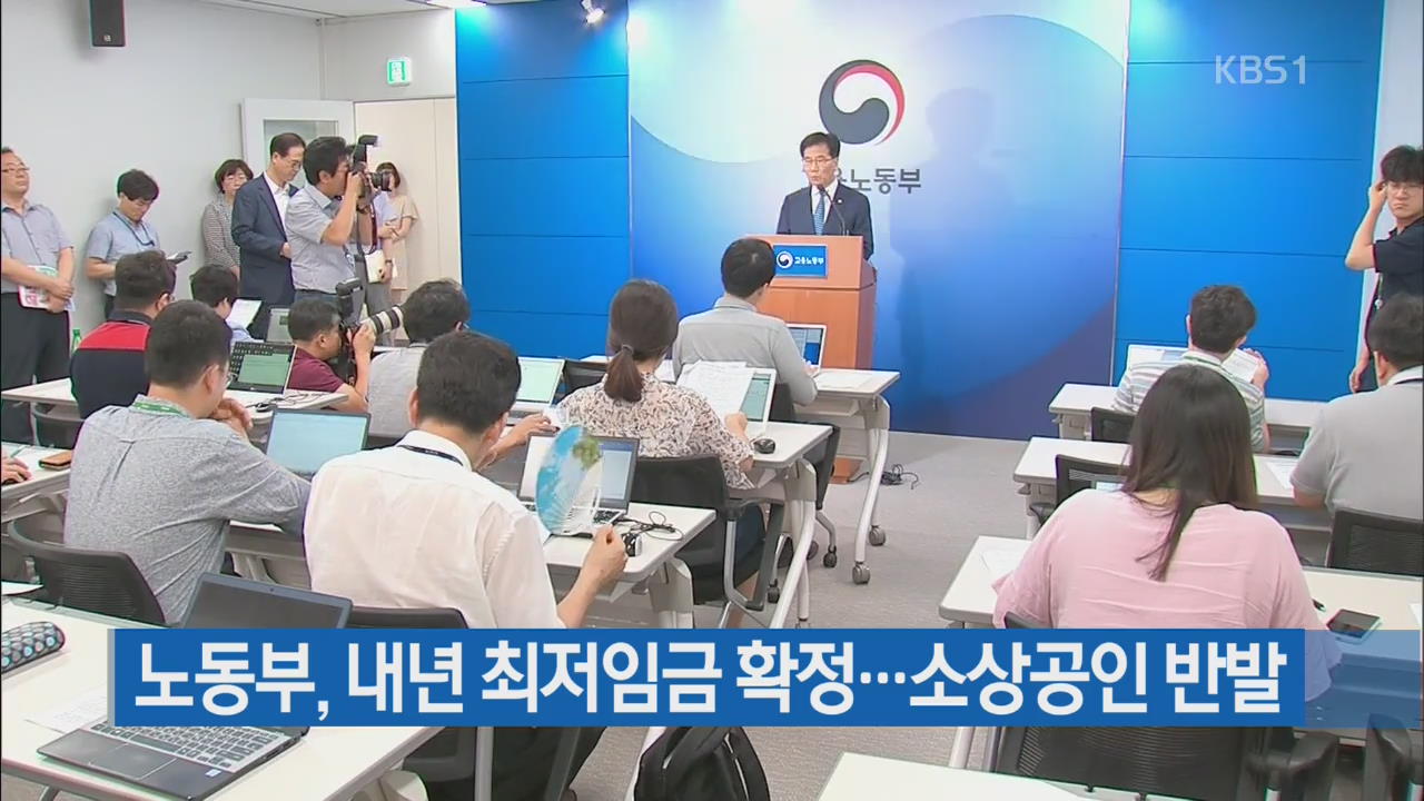 노동부, 내년 최저임금 확정…소상공인 반발