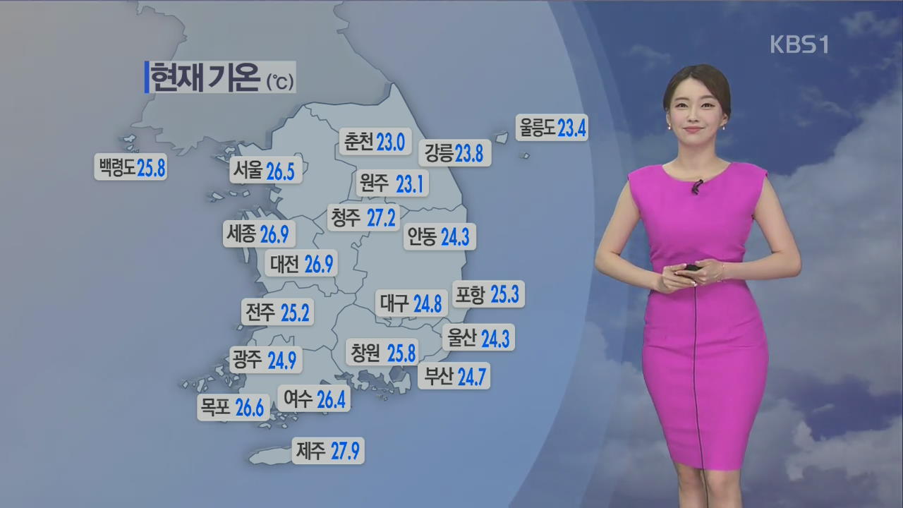 [날씨] 주말 폭염 속 충청·남부 내륙 소나기…서울 한낮 37도
