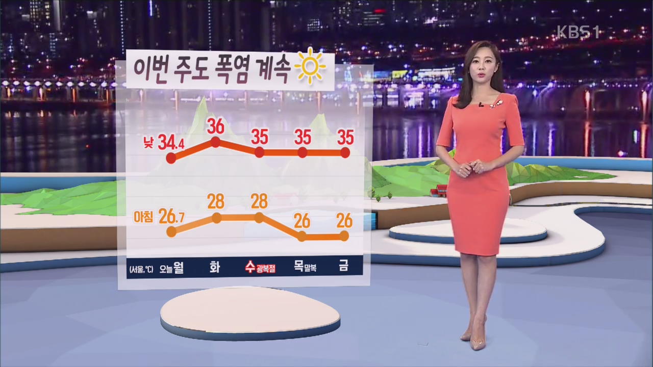[날씨] 이번 주도 무더위 계속…강원 영서·경북 소나기