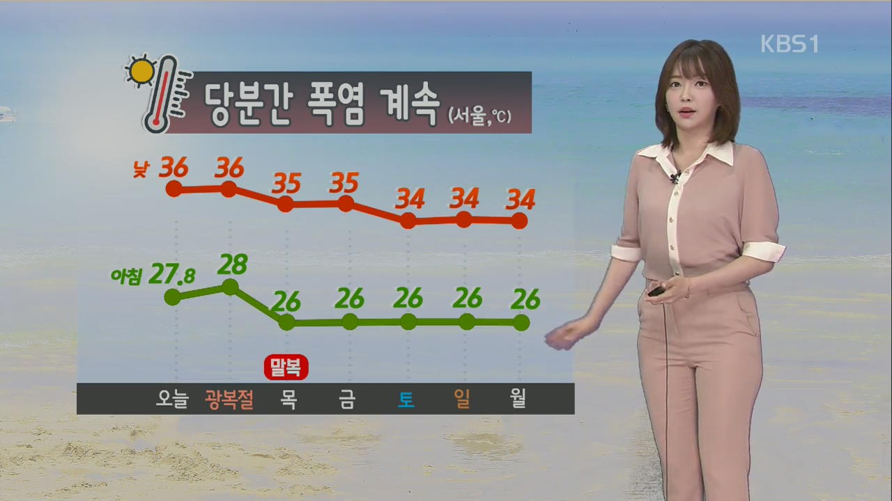 [날씨] 대구 38도, 서울 36도 폭염…내륙 한때 소나기