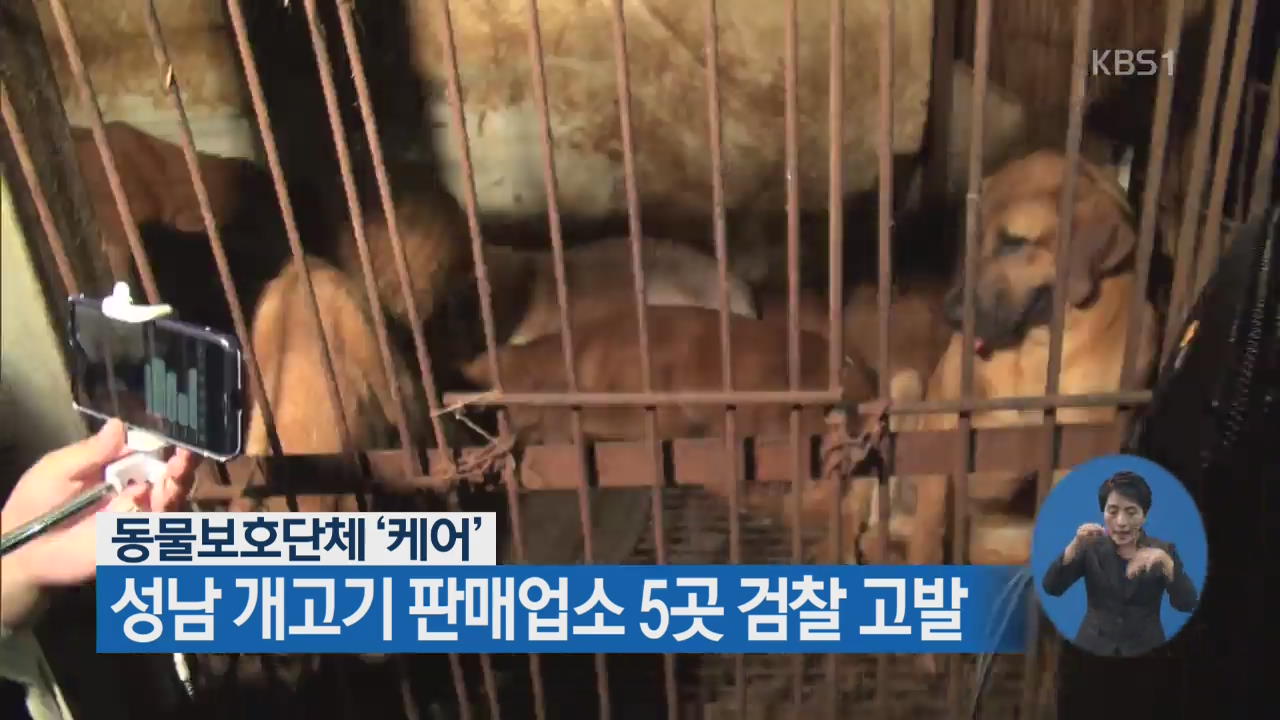 동물보호단체 ‘케어’, 성남 개고기 판매업소 5곳 검찰 고발