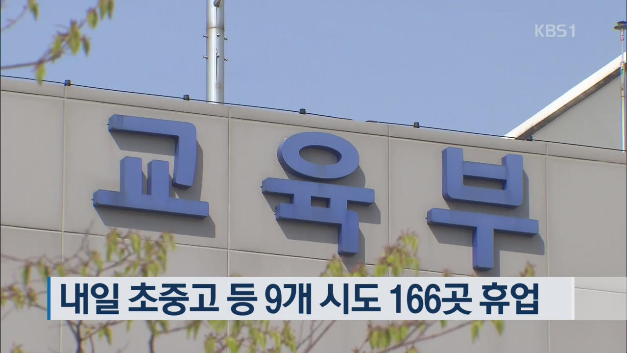 내일 초중고 등 9개 시도 166곳 휴업