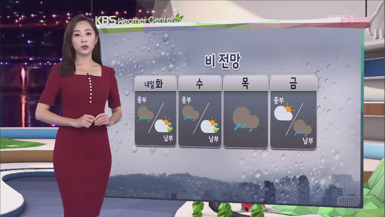 [날씨] 새벽까지 충청·남부 국지성 호우…이번 주 잦은 비