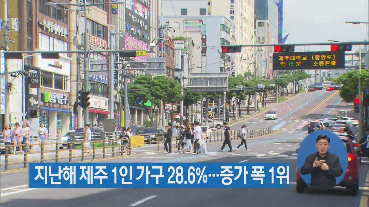 지난해 제주 1인 가구 28.6%…증가 폭 1위