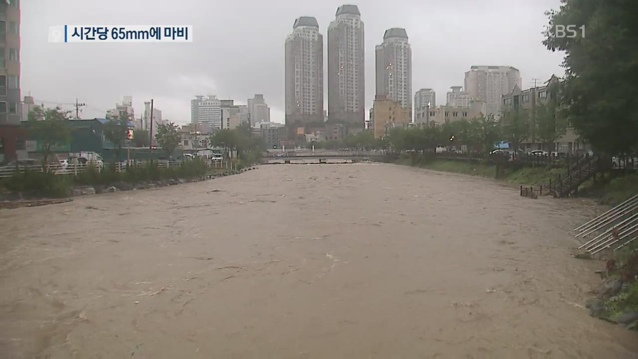 대전 급습한 폭우…도심 곳곳 침수·출근길 교통대란