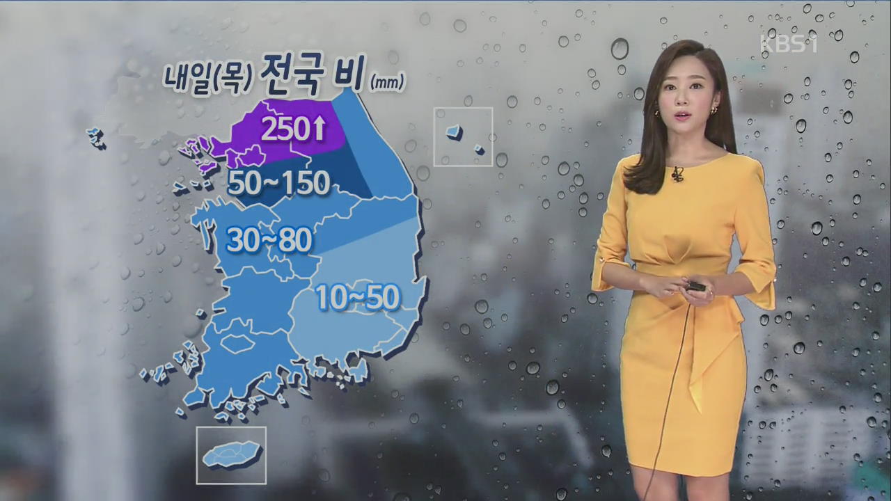 [날씨] 내일 전국 비…오전까지 수도권·강원도 집중호우