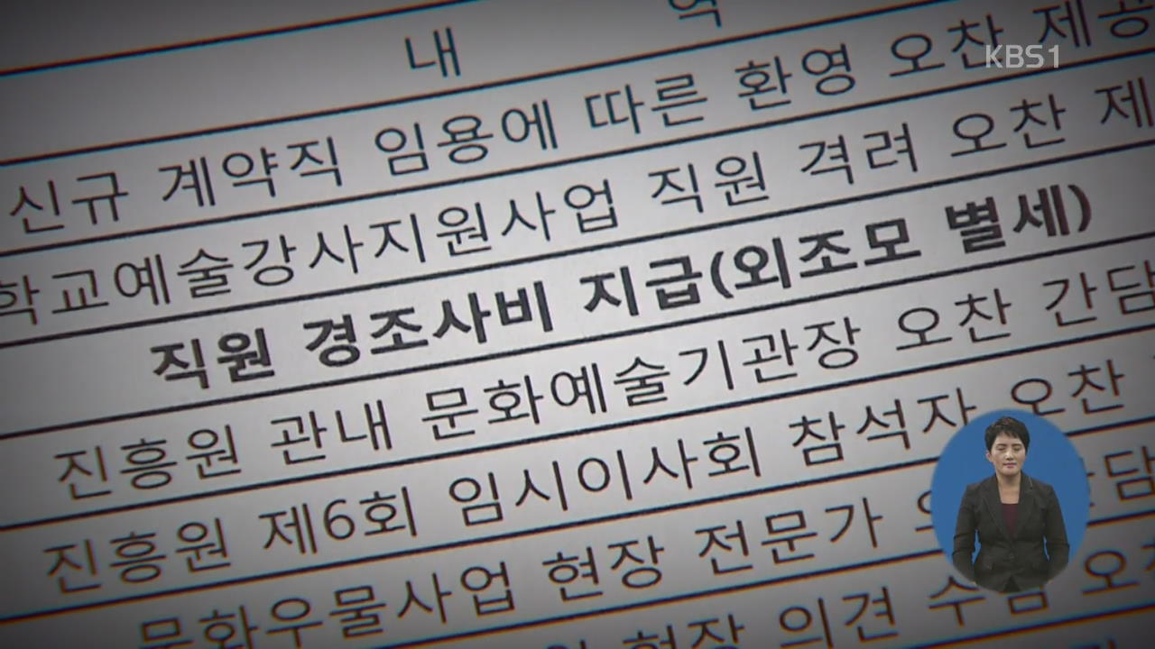 업무추진비로 사적인 경조사비 집행?…개선 필요