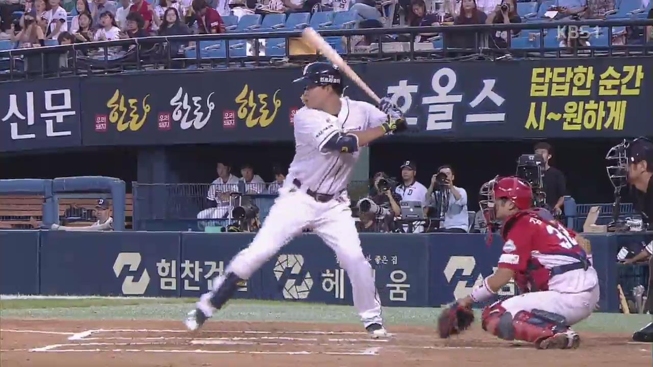 김재환, 3년 연속 30홈런·100타점…확실한 ‘4번 타자’
