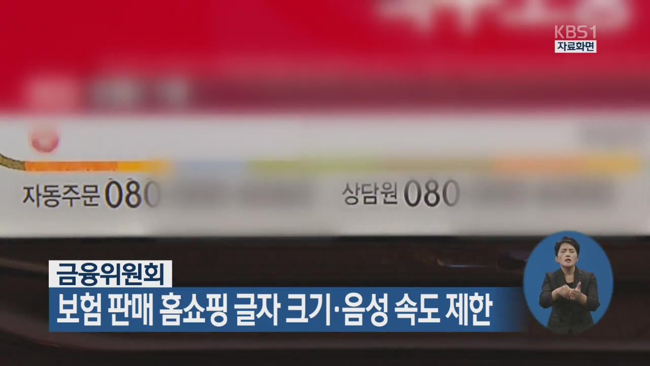 금융위원회, 보험 판매 홈쇼핑 글자 크기·음성 속도 제한