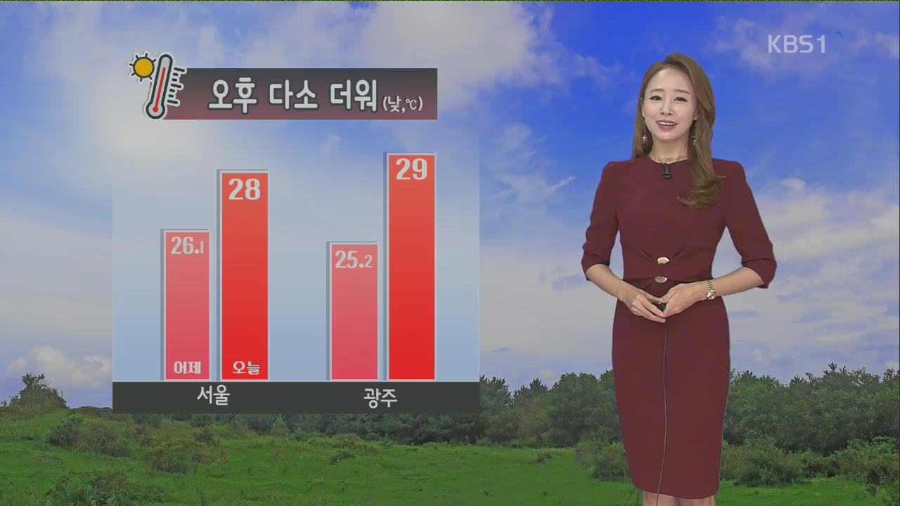 [날씨] 한낮 다소 더워…영남해안·제주 ‘5mm 안팎’ 비