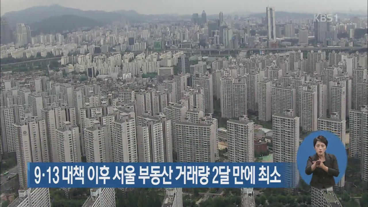 9·13 대책 이후 서울 부동산 거래량 두 달 만에 최소