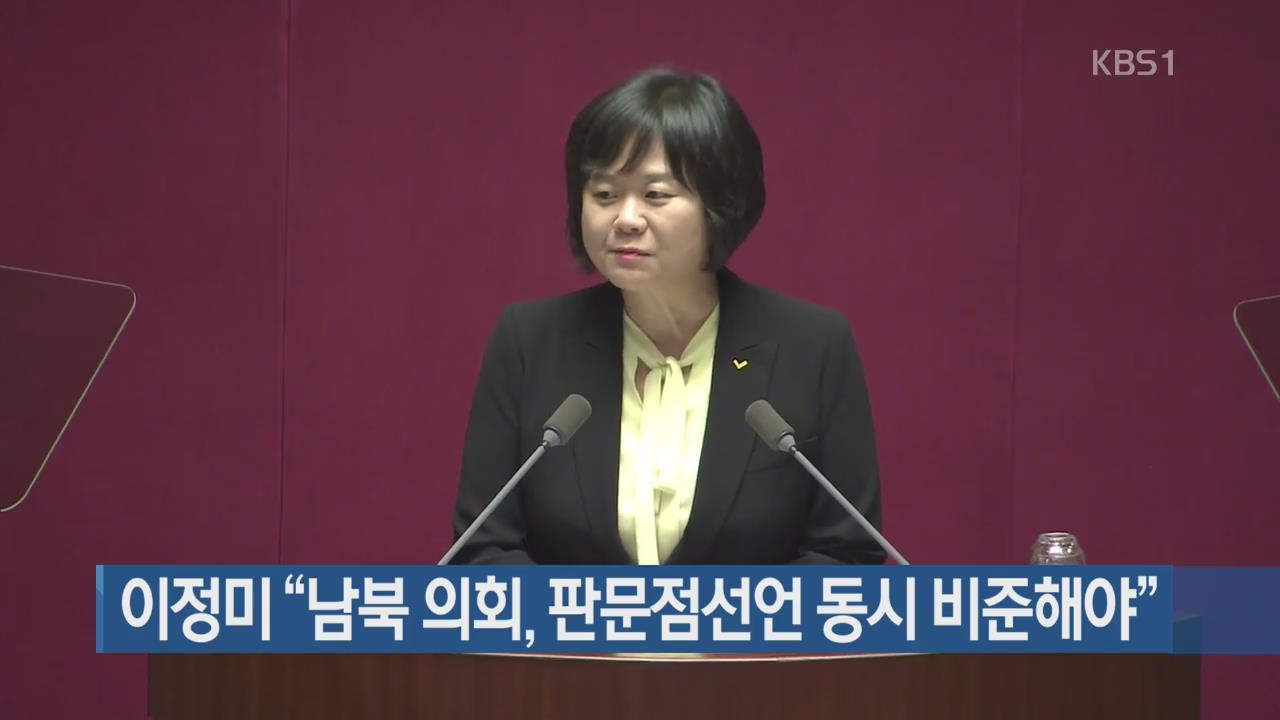 [간추린 단신] 이정미 “남북 의회, 판문점선언 동시 비준해야” 외