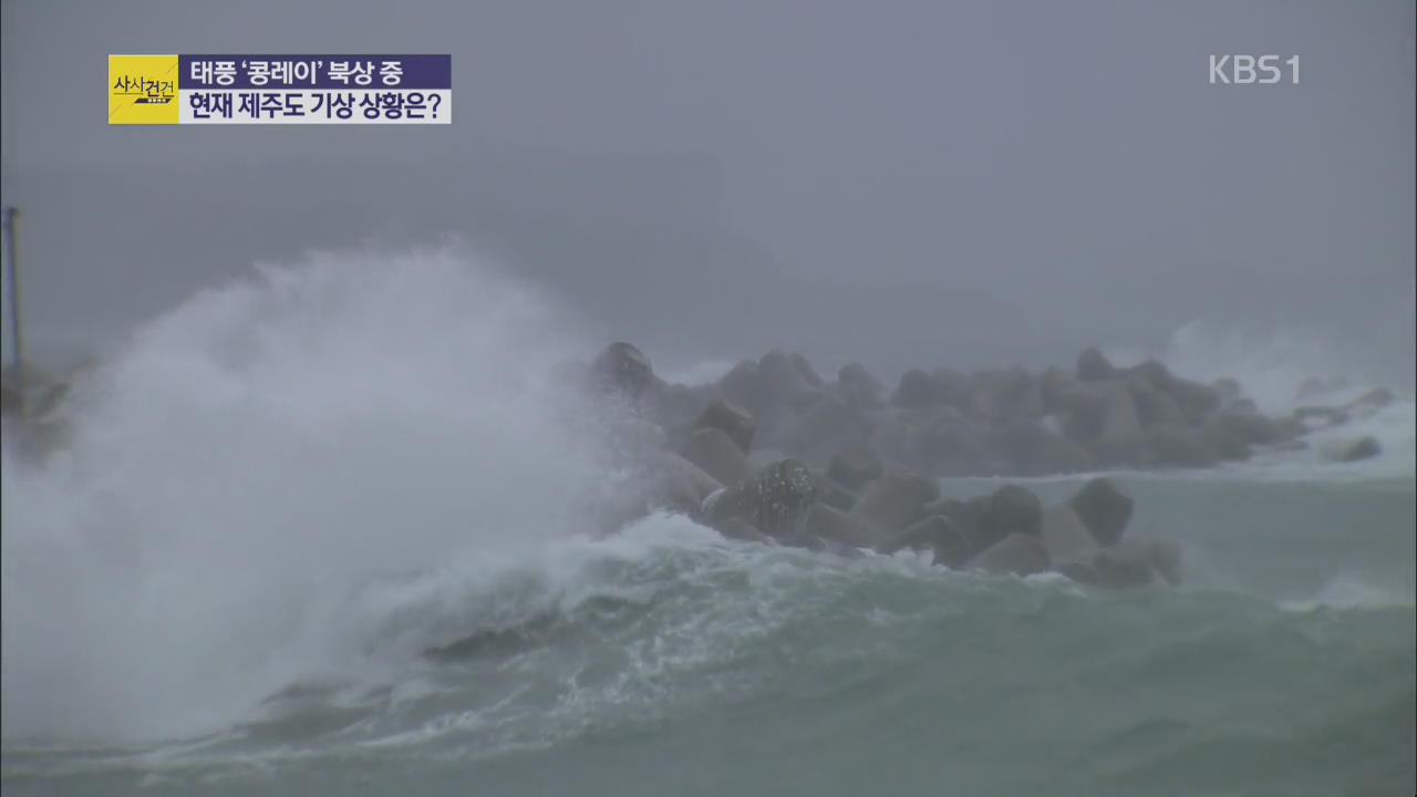 제25호 태풍 ‘콩레이’ 북상 중…제주 비바람 거세져