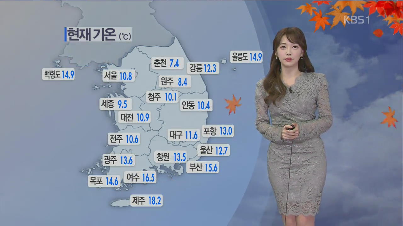 [날씨] 쌀쌀한 ‘한글날’…서울 한낮 20도, 밤부터 수도권 비